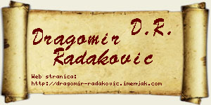 Dragomir Radaković vizit kartica